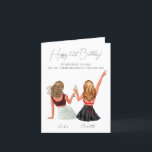 Personalised Simple Birthday Card for best friend<br><div class="desc">I can customise everything from hair colour to clothing style for your soul sister's birthday card. If you want any adjustments, just message me, and it's free of charge. This personalised birthday card is the perfect way to show your best friend how much you care about them. The card is...</div>