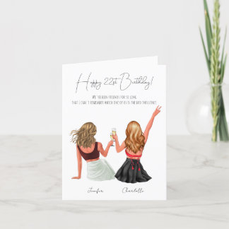 Personalised Simple Birthday Card for best friend