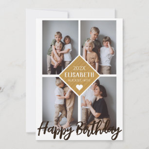 Personalised Simple Birthday Family Photo Collage Card