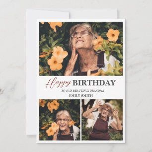 Personalised Simple Birthday Grandma Fun Photo Card