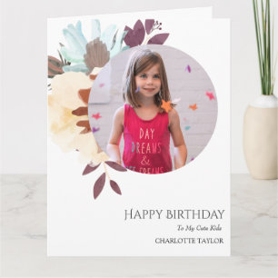 Personalised Simple Birthday Stylish Fun Photo Car Card