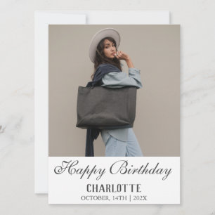 Personalised Simple Birthday Stylish Fun Photo Card