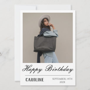Personalised Simple Birthday Stylish Fun Photo Card