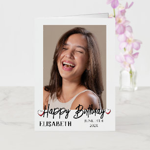 Personalised Simple Birthday Stylish Fun Photo Foil Greeting Card