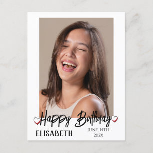 Personalised Simple Birthday Stylish Fun Photo Postcard