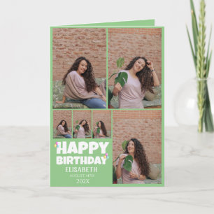 Personalised Simple Birthday Stylish Photo Collage Card