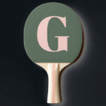 Personalised Simple Bold Monogram Pink and Green Ping Pong Paddle<br><div class="desc">Personalised Simple Bold Monogram Pink and Green Ping Pong Paddle</div>