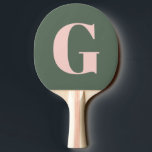 Personalised Simple Bold Monogram Pink and Green Ping Pong Paddle<br><div class="desc">Personalised Simple Bold Monogram Pink and Green Ping Pong Paddle</div>
