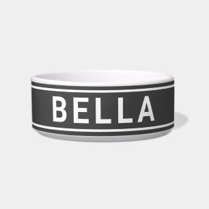 Personalised Simple Bold Name Template Pet Food Bowl