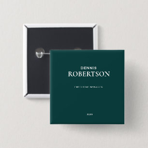 Personalised simple business teal 15 cm square badge