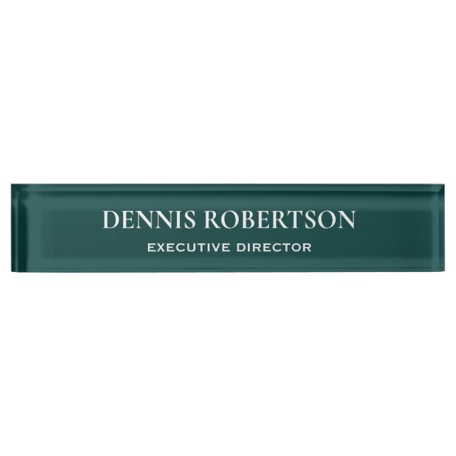 Personalised simple business teal nameplate (Front)