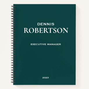 Personalised simple business teal notebook