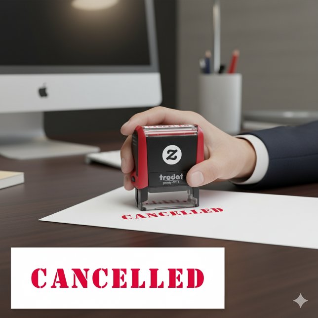 Personalised Simple CANCELLED Red Self-inking Stamp (Personalized Simple CANCELLED Red Self-inking Stamp)