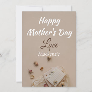 Personalised Simple & Chic mothers Day Floral Holiday Card