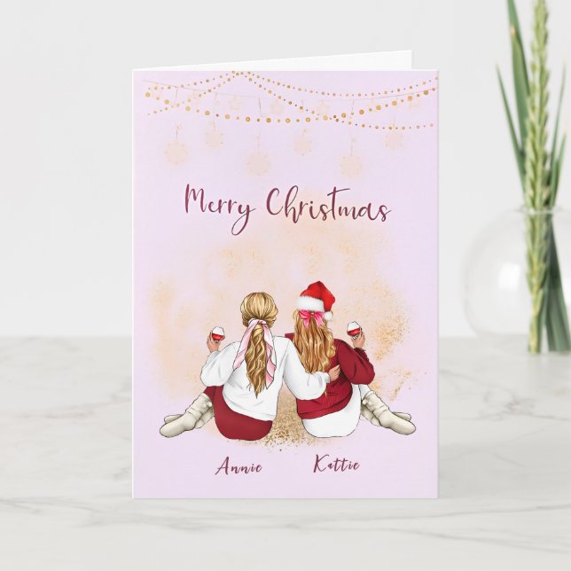 Personalised Simple Christmas card for Friend (Front)
