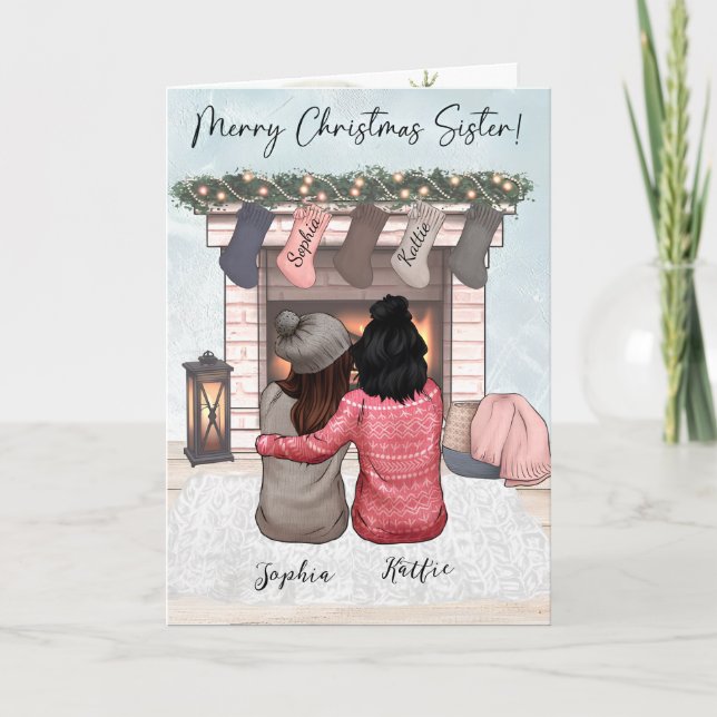 Personalised simple Christmas Card to best Friend (Front)