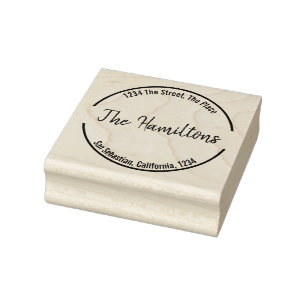 Personalised simple (circle border) rubber stamp