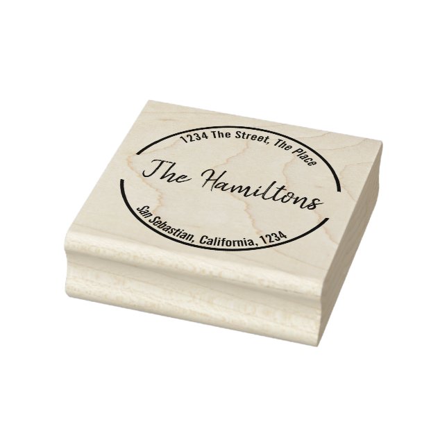 Personalised simple (circle border) rubber stamp (Stamp)