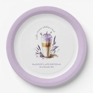 Personalised simple Coffee Adult Birthday Paper Plate