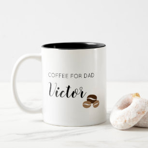 Personalised Simple Coffee for dad Two-Tone Coffee Mug