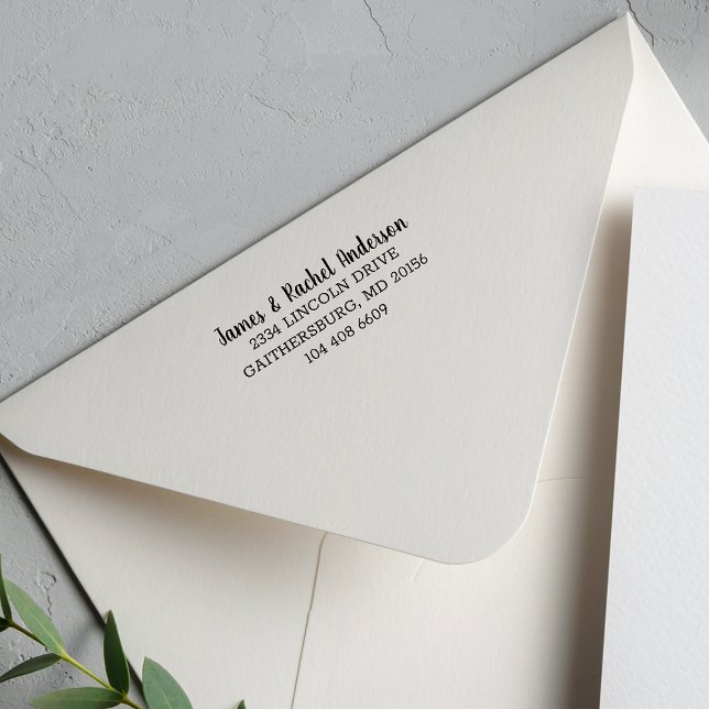 Personalised Simple Couples Return Address Self-inking Stamp (First Names Return Address Self Inking Rubber Stamp)