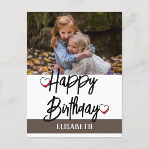 Personalised Simple Custom Family Photo Birthday Postcard