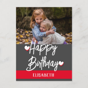 Personalised Simple Custom  Family Photo Birthday Postcard