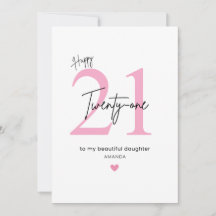 Personalised Simple Daughter 21st Birthday