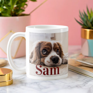 Personalised simple dog Photo and name keepsake  Coffee Mug