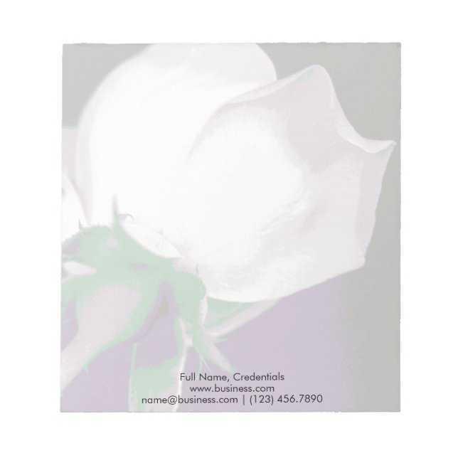 Personalised, Simple Elegant Abstract Rose Photo Notepad (Front)