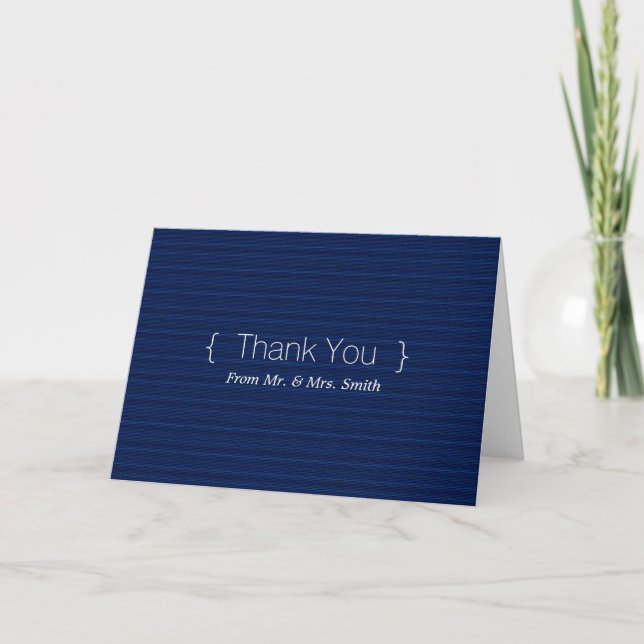 Personalised simple Elegant Blue Jeans Thank You (Front)