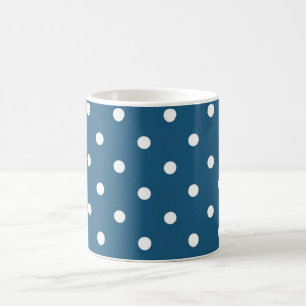 Personalised Simple Elegant Blue Polka Dots Coffee Mug