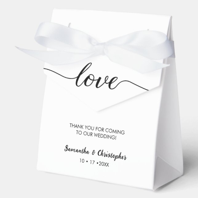 Personalised Simple Elegant Love Wedding ScrIpt Favour Box (Front)