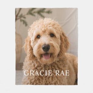 Personalised Simple Elegant Pet Photo Fleece Blanket