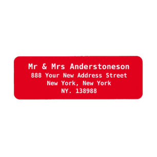 Personalised Simple Elegant Red Return Address Label