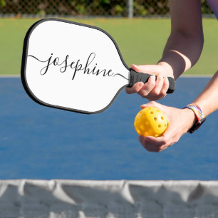 Personalised Simple elegant script Name Pickleball Paddle
