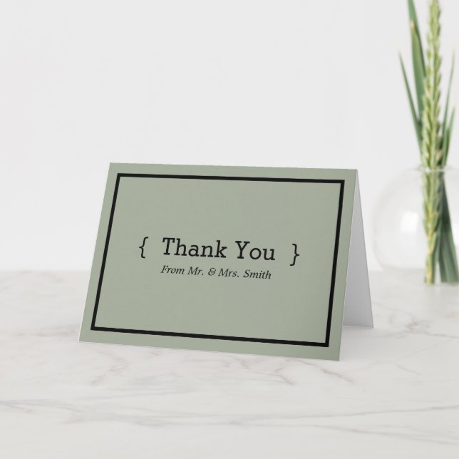 Personalised simple Elegant Thank You Card (Front)