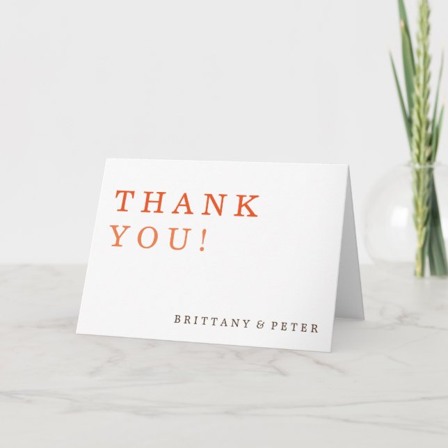 Personalised simple Elegant Thank You Card (Front)