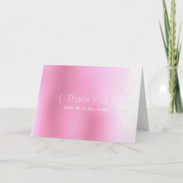 Personalised simple Elegant Thank You Pink Blur (Front)