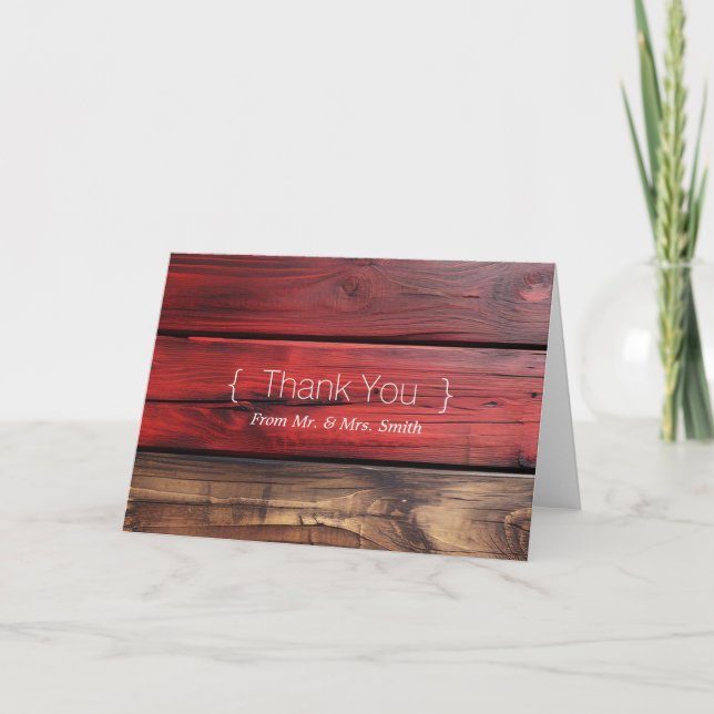 Personalised simple Elegant Thank You Wooden (Front)