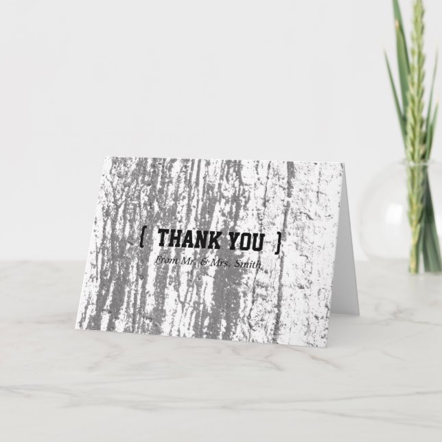 Personalised simple Elegant Thank You Wooden Blur (Front)