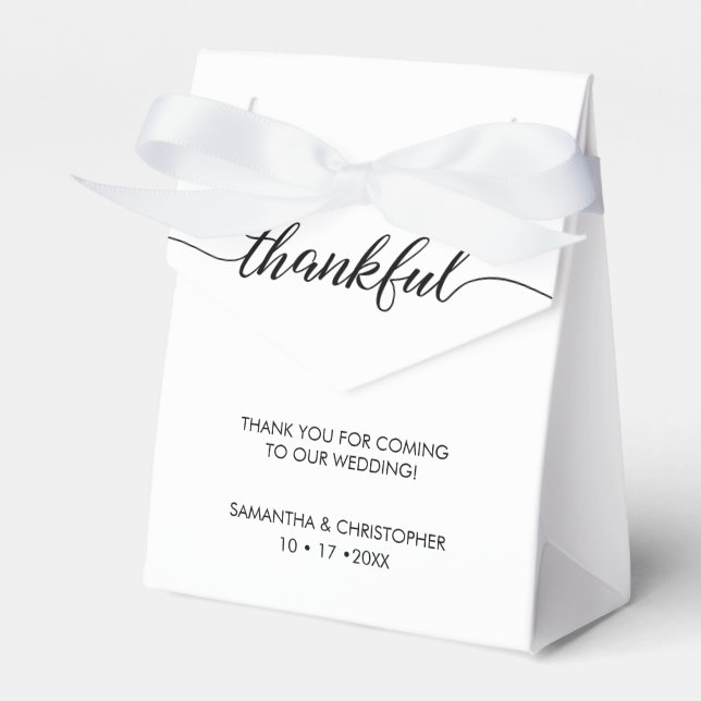 Personalised Simple & Elegant thankful Wedding Favour Box (Front Side)