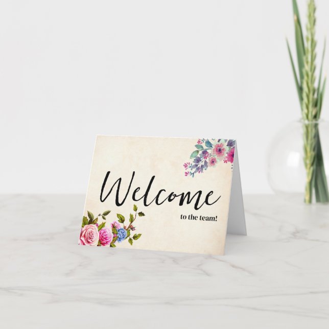 Personalised simple Elegant Welcome to the team Card (Front)