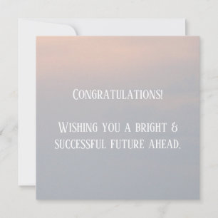 Personalised Simple Golden Sky, Congratulations Thank You Card