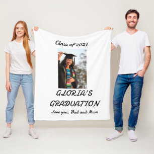 Personalised simple Graduation  Fleece Blanket