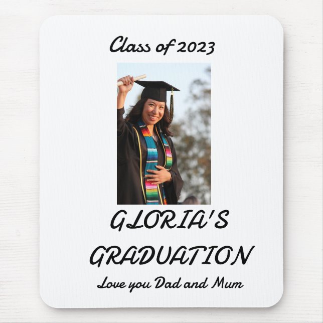 Personalised simple Graduation Photo  Mouse Pad (Front)