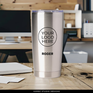 Personalised Simple Logo Stainless Steel Tumbler