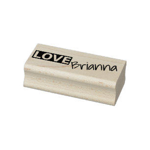 Personalised Simple Love Word Text Custom Name Rubber Stamp