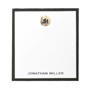 Personalised Simple Luxury Monogram Notepad