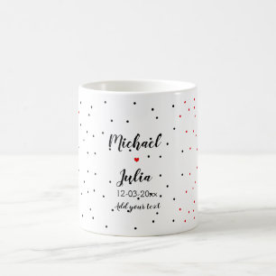 personalised simple minimal add your name red blac coffee mug